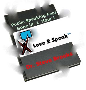 The Love2Speak Method Work  Manual includes the 1 hour course materials relating to getting over fear of public speaking stage fright and speech anxiety and improving communication and presentation skills in one hour